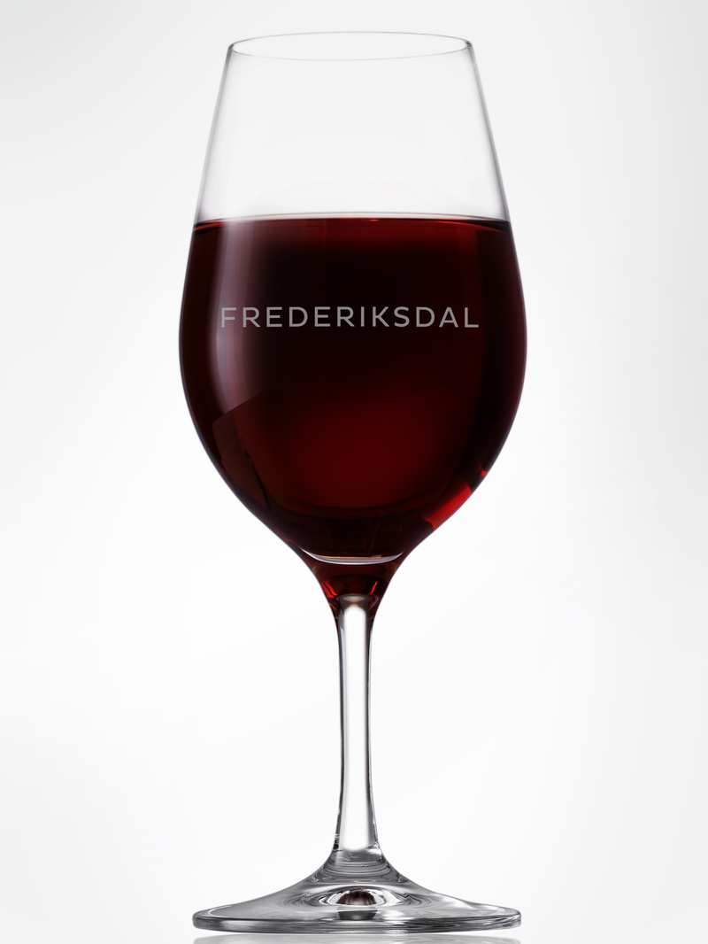 Riedel crystal glass with Frederiksdal logo
